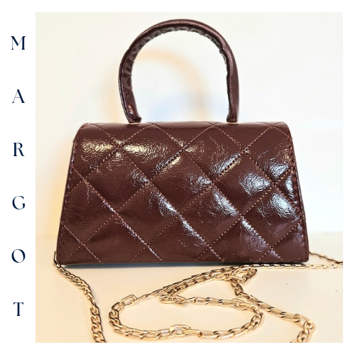 Zincir Askılı Parlak Kapitone Mini Çanta