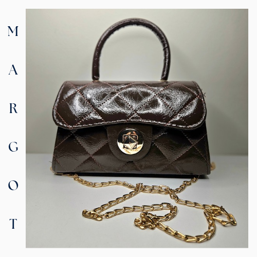 Zincir Askılı Parlak Kapitone Mini Çanta