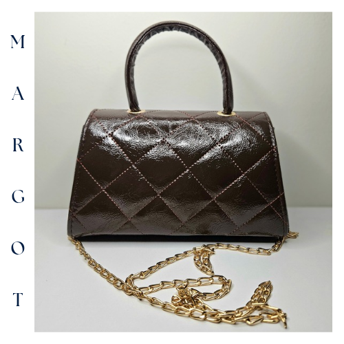 Zincir Askılı Parlak Kapitone Mini Çanta