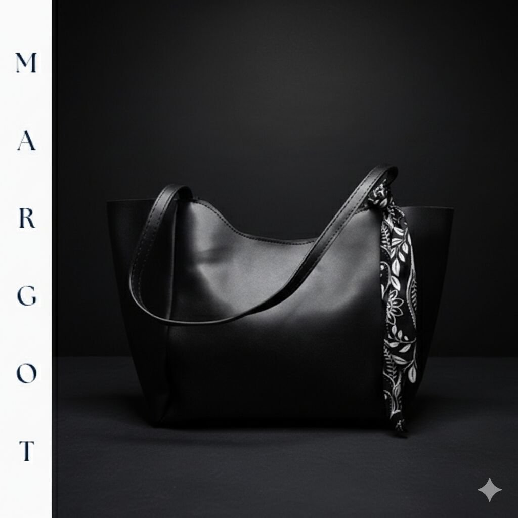 Minimalist Fularlı Tote Çanta