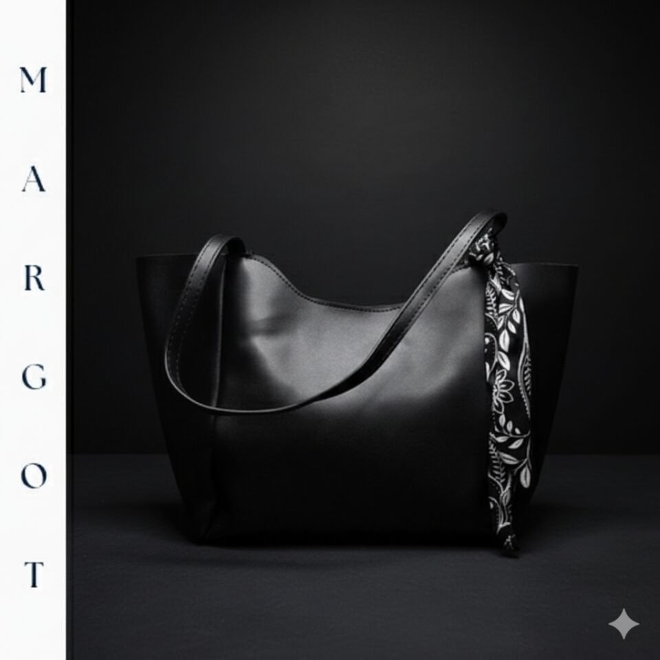 Minimalist Fularlı Tote Çanta