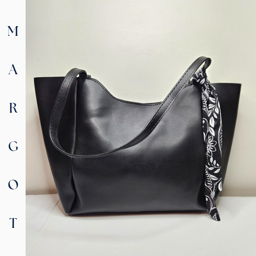 Minimalist Fularlı Tote Çanta