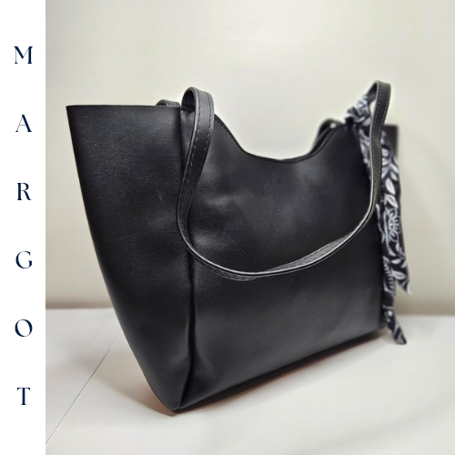 Minimalist Fularlı Tote Çanta