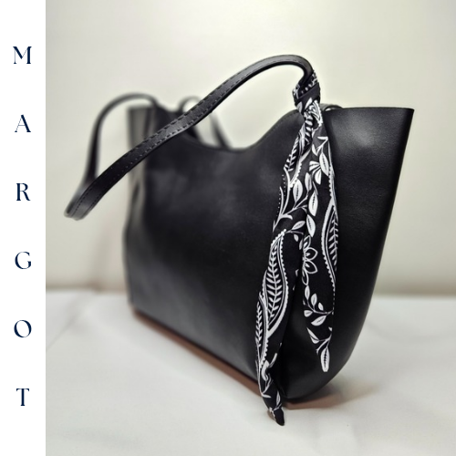 Minimalist Fularlı Tote Çanta