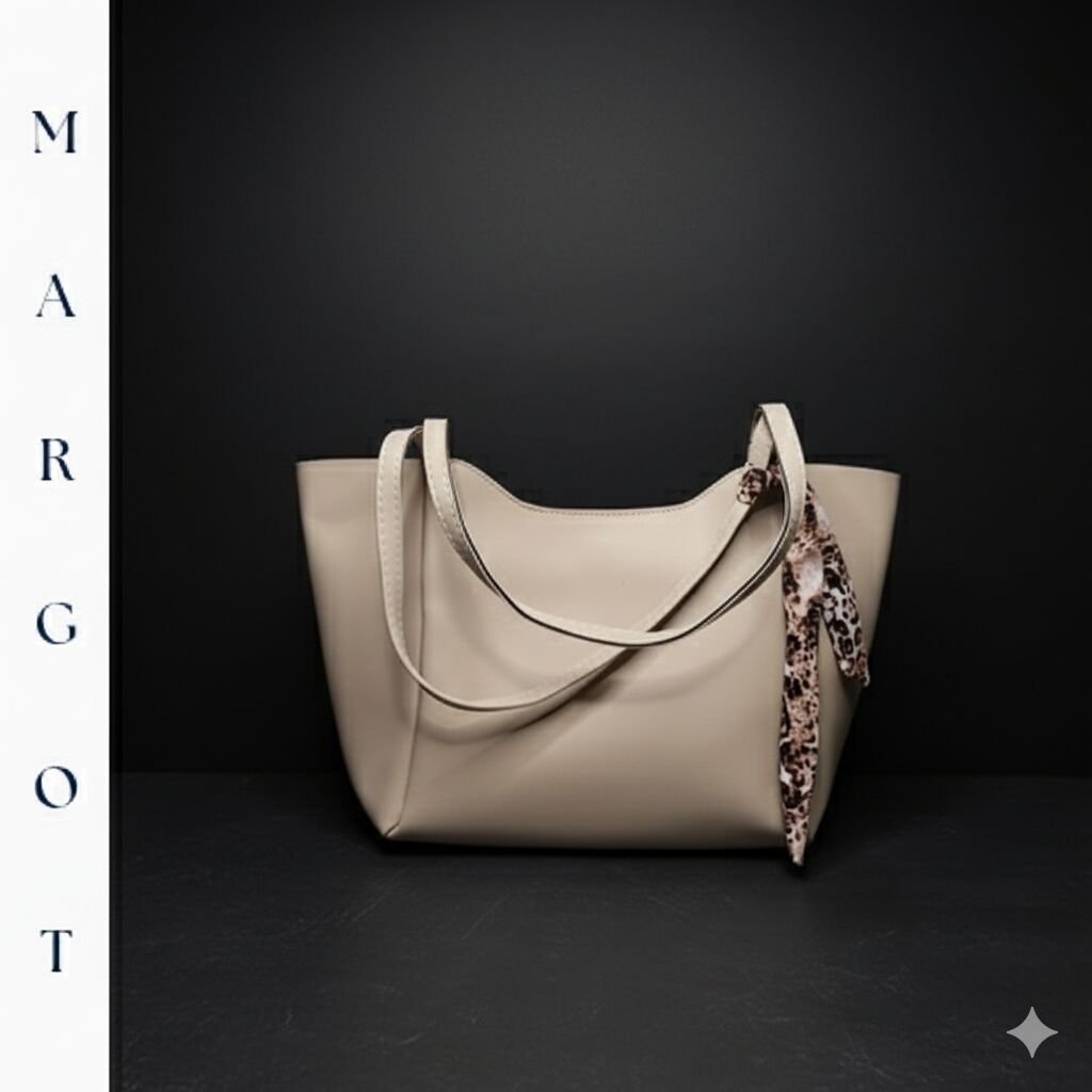 Minimalist Fularlı Tote Çanta