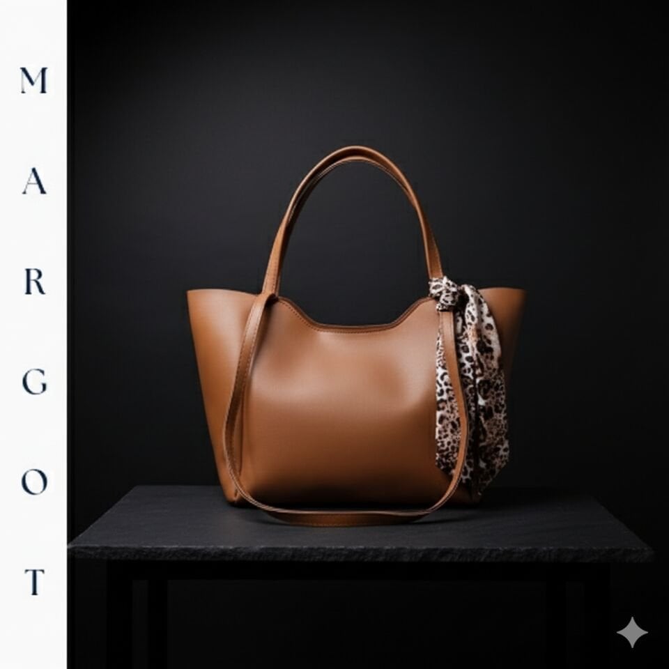 Minimalist Fularlı Tote Çanta