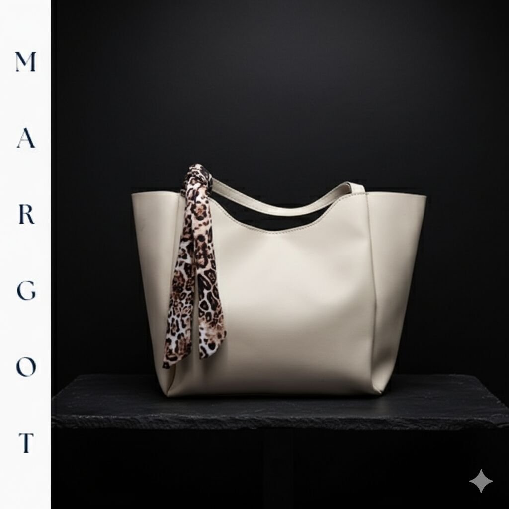 Minimalist Fularlı Tote Çanta