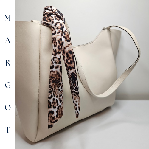 Minimalist Fularlı Tote Çanta