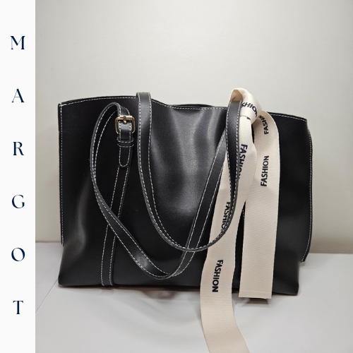 Kontrast Dikişli Tote Çanta